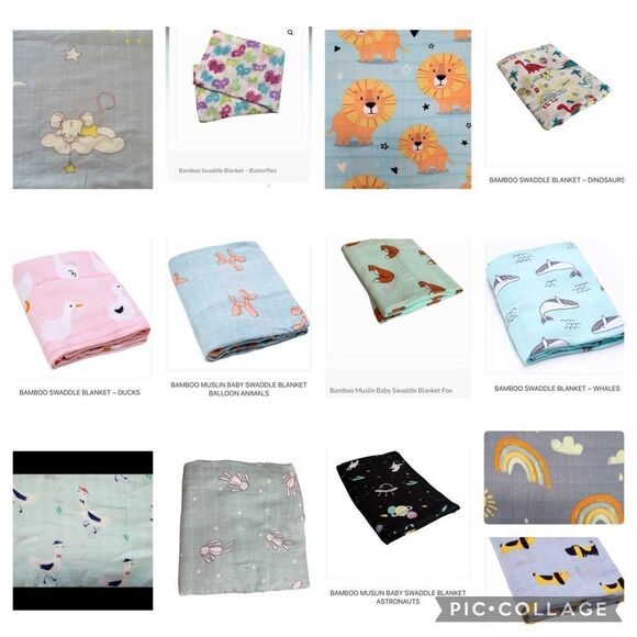 NEW Set of 4 Bamboo Muslin Swaddle Blankets ~YOU PICK - Picture 1 of 15
